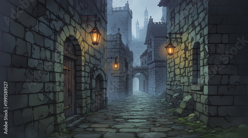 A Mystical Journey Through Medieval Streets: Explore the Enchanting Architecture and Atmospheric Charm of This Historical Village Pathway