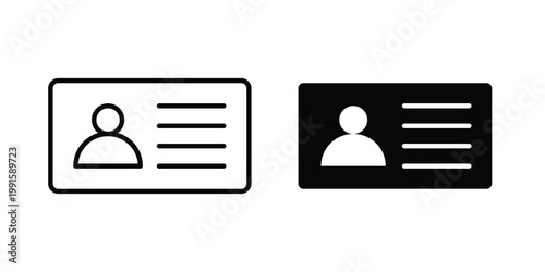 Identity card icon vector design Illustration pack for apps.