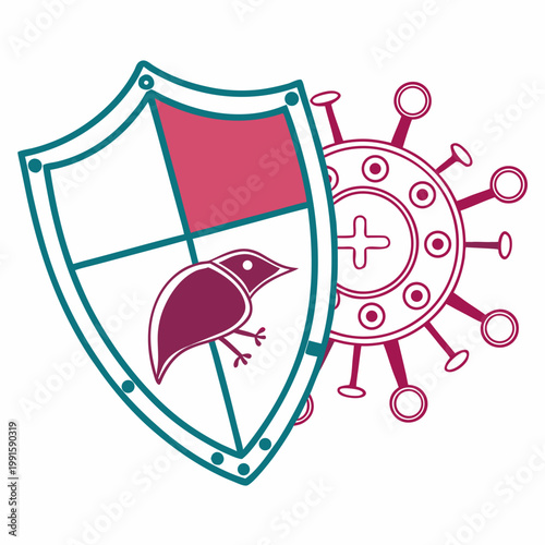 Shield protecting from virus and bird.