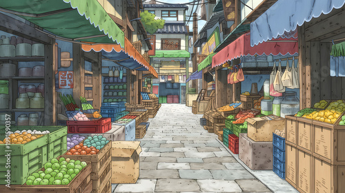 Explore the Vibrant Marketplace Filled with Fresh Produce and Colorful Stalls, Showcasing Local Cuisine and a Unique Shopping Experience in This Bustling Urban Landscape.
