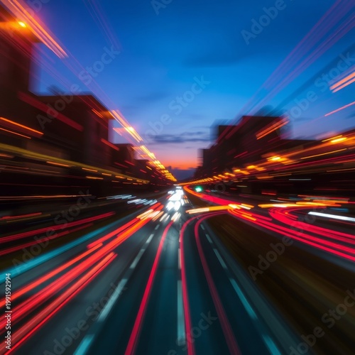 Dynamic nighttime traffic flow urban cityscape photography city long exposure motion blur
