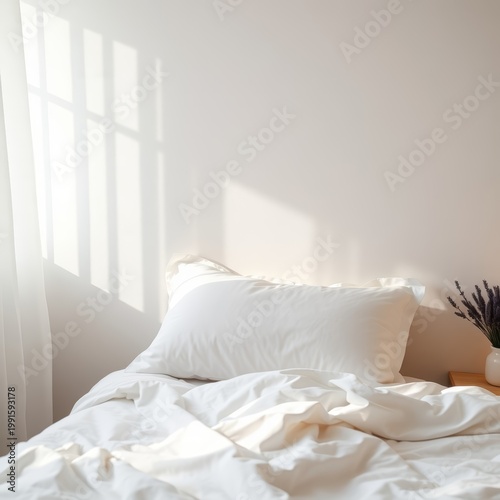 Relaxing morning routine in cozy bedroom soft lighting lifestyle photography peaceful atmosphere