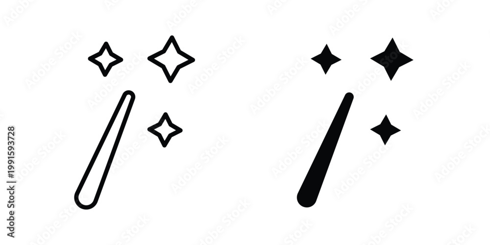 Naklejka premium Magic wand icon vector design Illustration pack for apps.