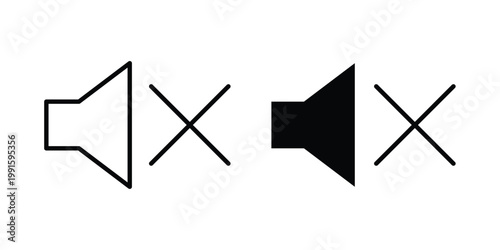 Mute icon vector design Illustration pack for apps.