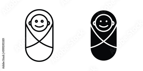 Newborn Baby Icon vector design Illustration pack for apps.