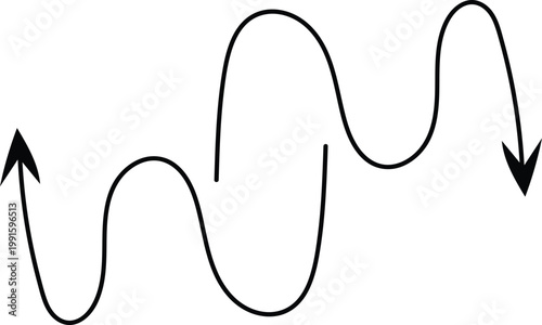 Simple sine wave illustration with arrows indicating direction