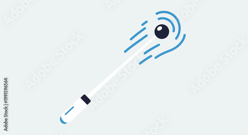 Abstract illustration of a magic wand emitting a glowing energy orb.