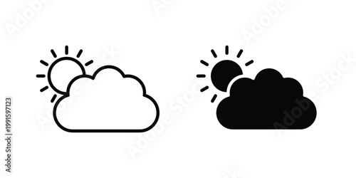 Partially cloudy icon vector design Illustration pack for apps.