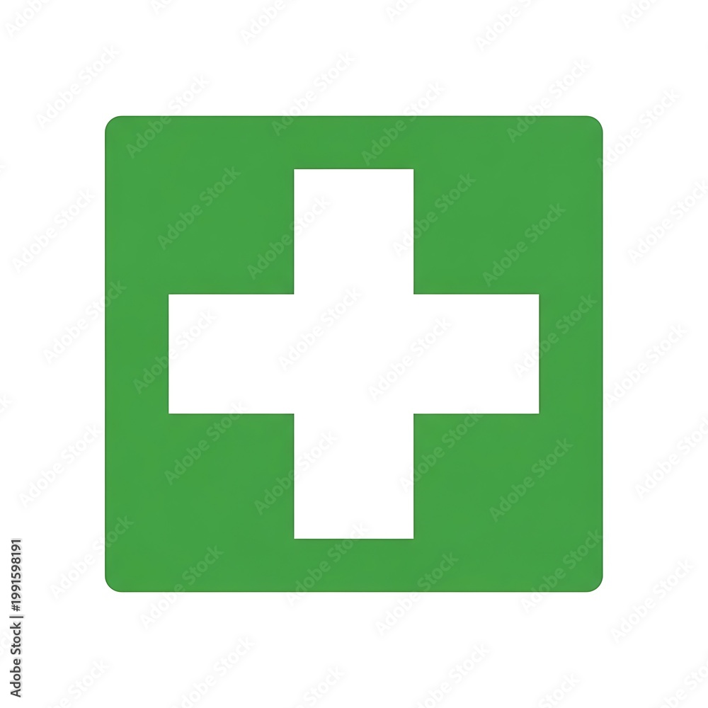 Fototapeta premium Green cross medical symbol icon.