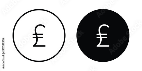 Pound icon vector design Illustration pack for apps.