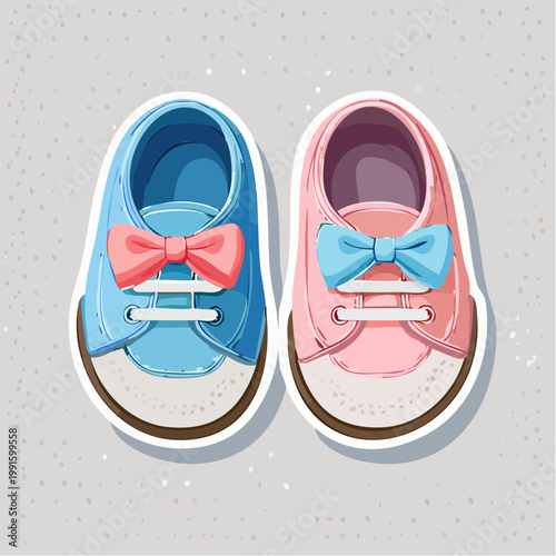 Cute Baby Shoes: Blue and Pink with Bows