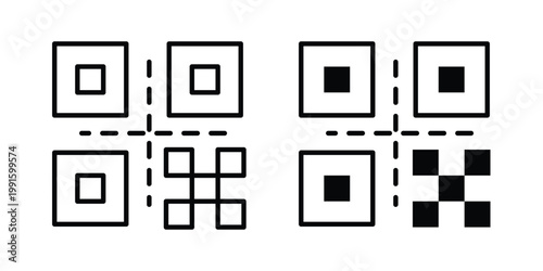 QR code icon vector design Illustration pack for apps.