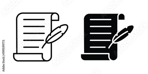 Quill icon vector design Illustration pack for apps.