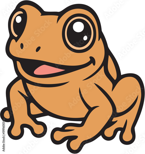 Common Coquí Frog of Puerto Rico. Cute Wildlife Icon Concept.