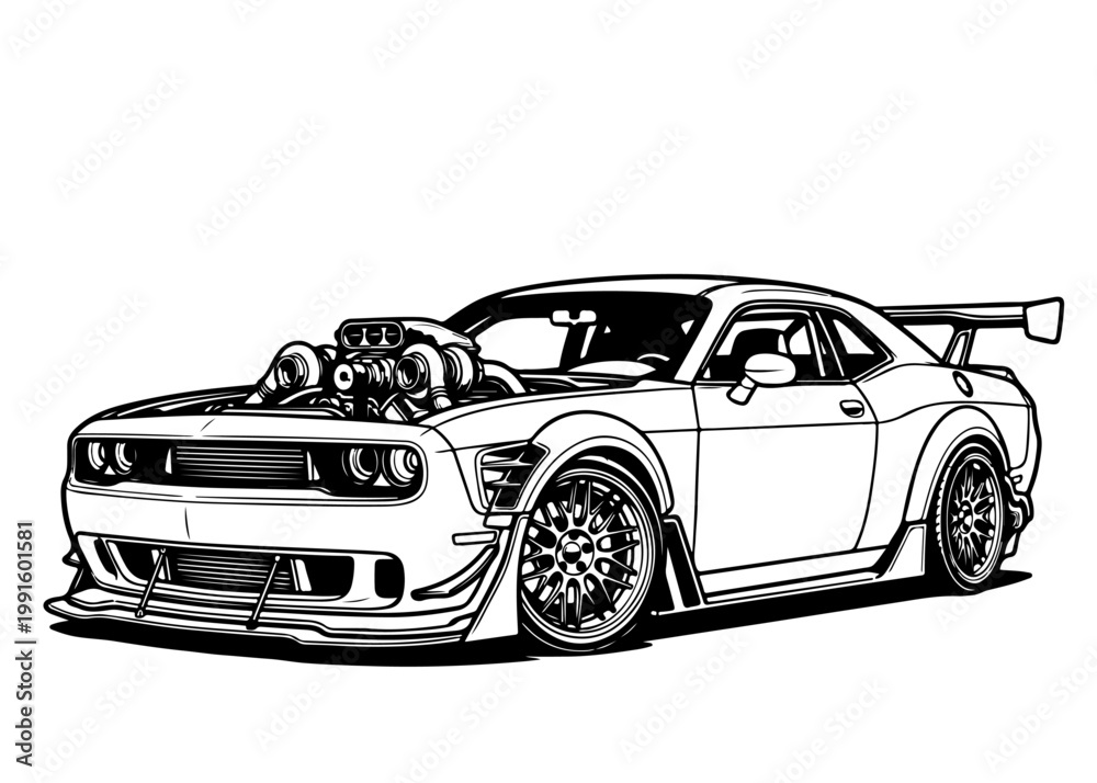 Naklejka premium black sports car