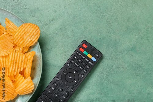 Modern TV remote control an...