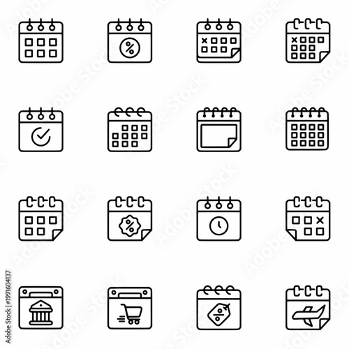 calendar icons set