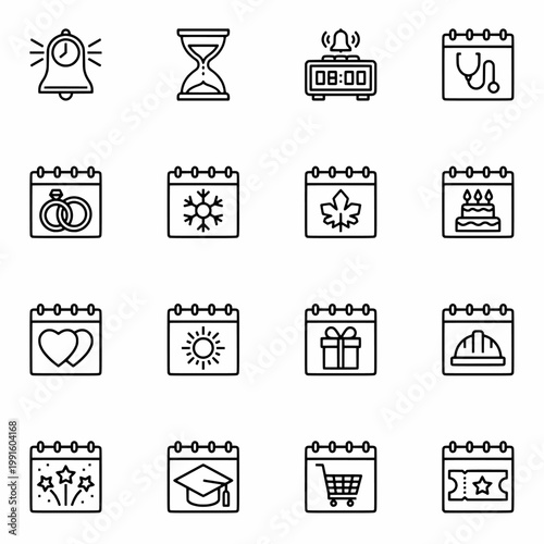 set of icons Calendar and Date