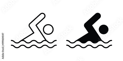 Swimming icon vector design Illustration pack for apps.