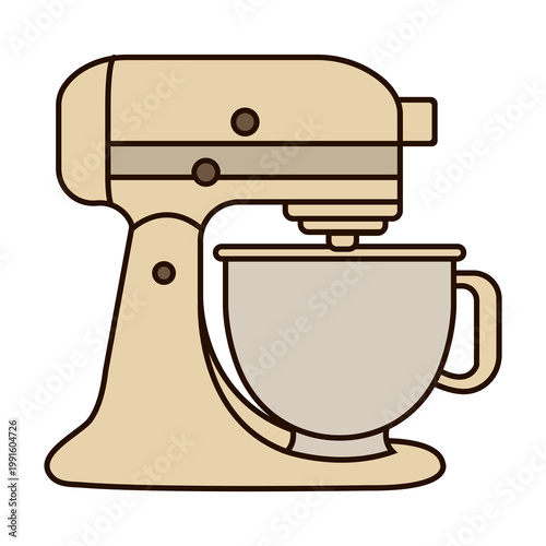 Stand Mixer Flat Vector Icon for Kitchen Appliance and Bakery Equipment Concept Isolated on White Background.