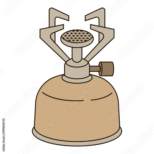 Camping Stove Flat Vector Icon for Outdoor Cooking and Adventure Equipment Isolated on White Background.