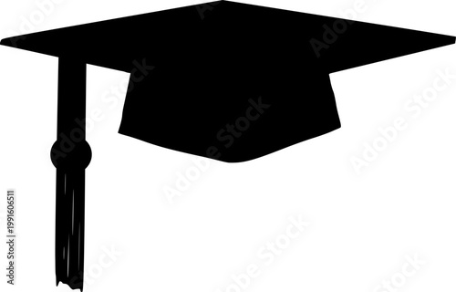 Vektor Silhouette Graduierung Hut - Anschluss Hut isoliert