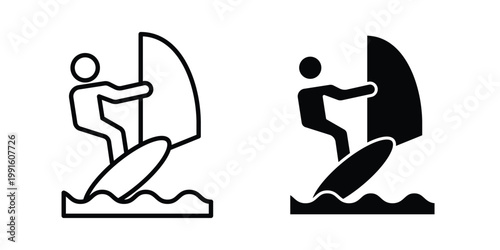 Windsurf icon vector design Illustration pack for apps.