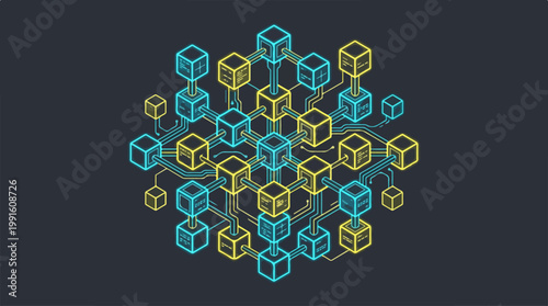 Blockchain Technology - A Network of Interconnected Digital Blocks.