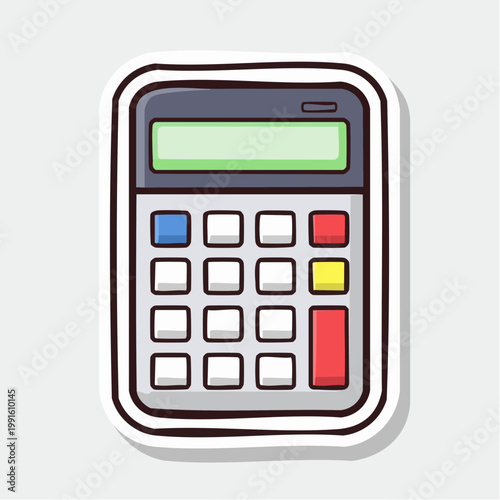 Cartoon Calculator Sticker