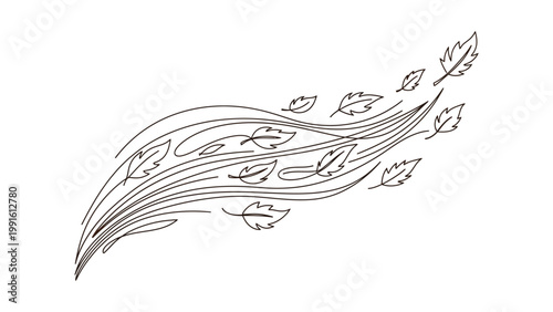 A stylized illustration of a leafy branch.