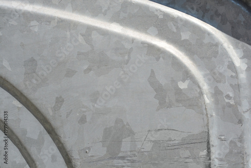 Photography A close up view of a weathered galvanized steel surface showing characteristic z