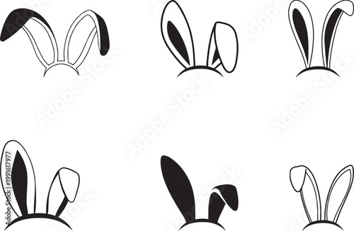 Easter bunny ears illustration collection