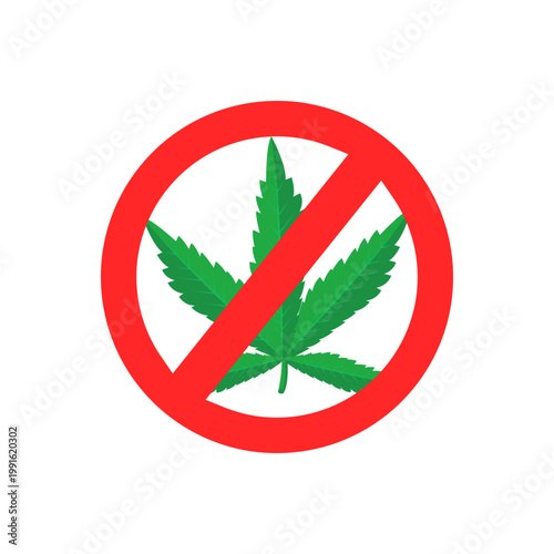 No Marijuana Sign Illustration