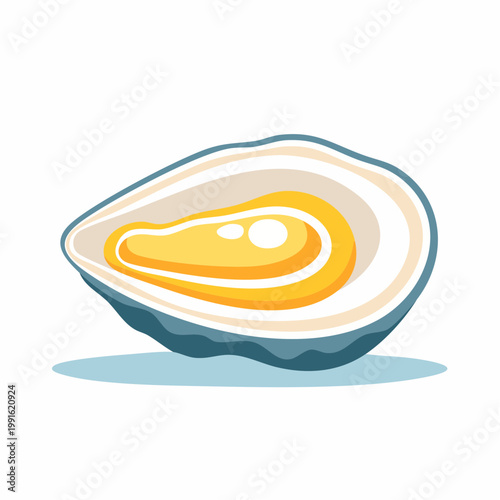 Stylized Illustration of a Fresh Oyster