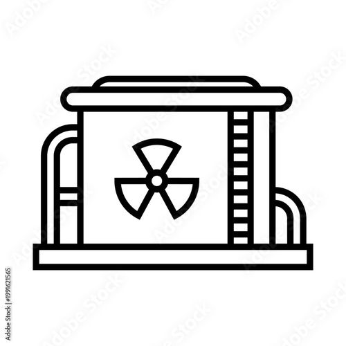 Radiation icon vector. Nuclear energy Illustration sign. Emitting symbol. nuclear waste storage facility logo.