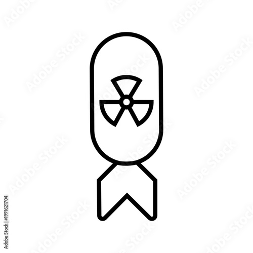 Radiation icon vector. Nuclear energy Illustration sign. Emitting symbol. atomic bomb logo.