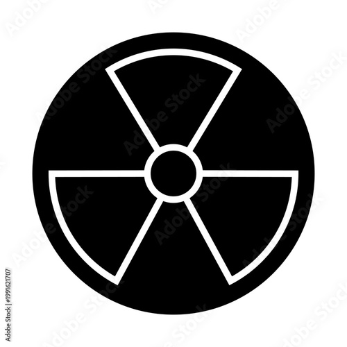 Radiation icon vector. Nuclear energy Illustration sign. Emitting symbol. Nuclear waste logo.
