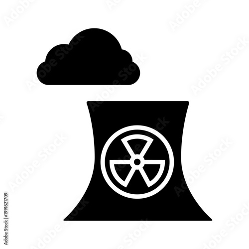 Radiation icon vector. Nuclear energy Illustration sign. Emitting symbol. Nuclear waste logo.