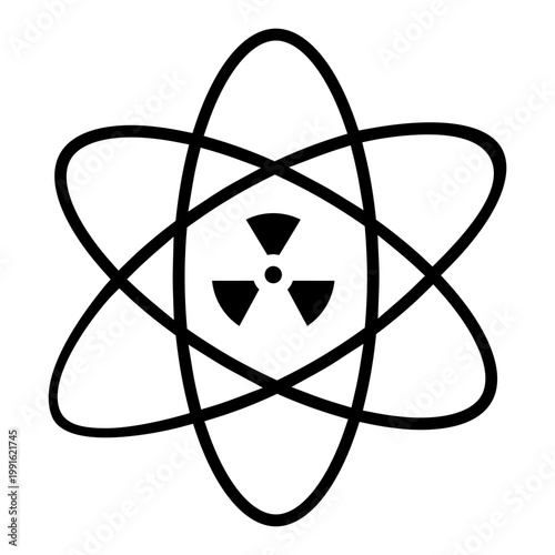 Radiation icon vector. Nuclear energy Illustration sign. Emitting symbol. Nuclear waste logo.
