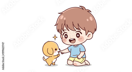 Boy and dog are best friends.