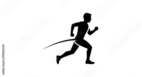Man Running in Fast Motion Silhouette.