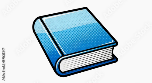 Vector illustration of blue hardcover book illustration on a transparent background