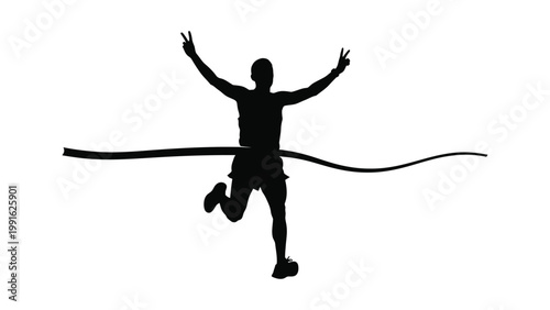 Man jumping over a hurdle in triumph.