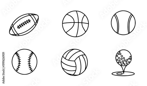 Sports balls icon set vector illustration