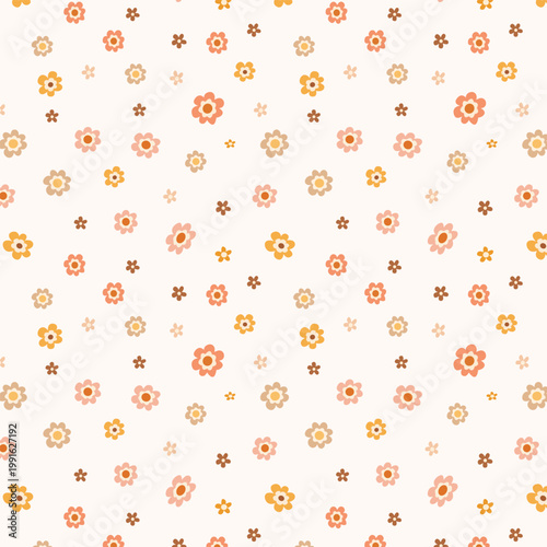 Scattered Mini Floral Seamless Pattern Retro Cute Small Flower Background