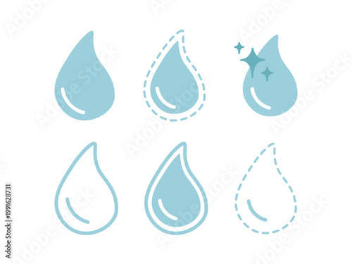 Absorbency Level Water Drop Icon Pack. Liquid Absorption Icons.