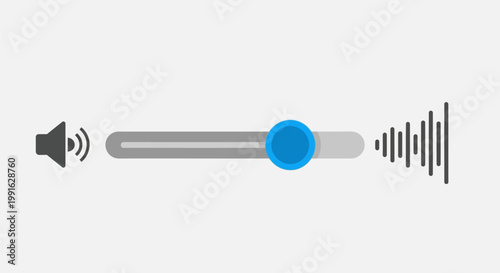 Minimalist volume slider icon with sound level indicator bars.