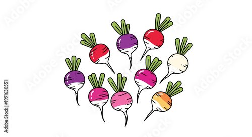 Colorful cartoon beetroot vegetable illustration.