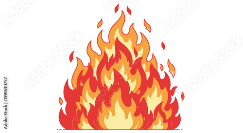 Flames burning fire with orange yellow.