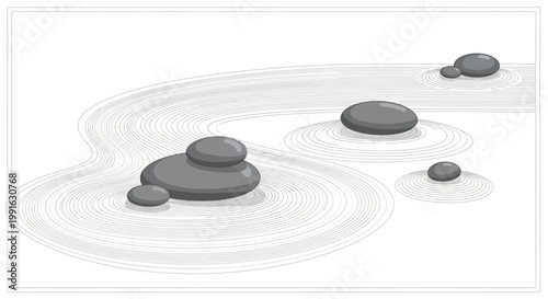 Gray stones in water ripples.